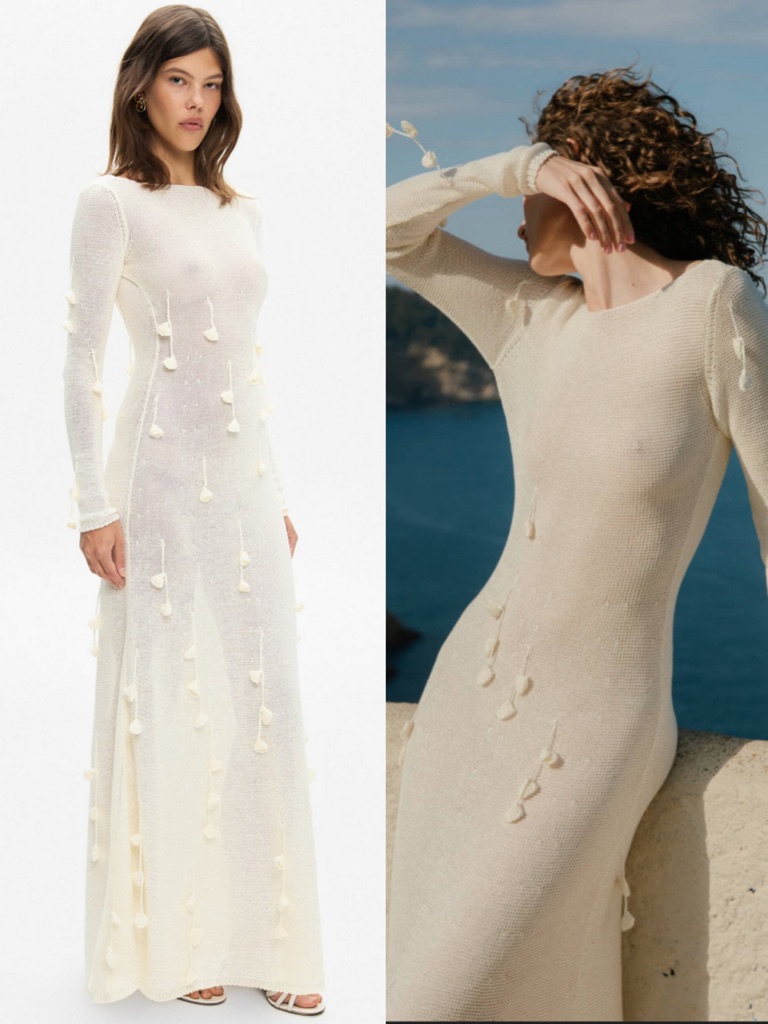 Anna October Emmeline Cream Long Sleeve Maxi Dress Size Xs New! With Tags! — image 2 of 8